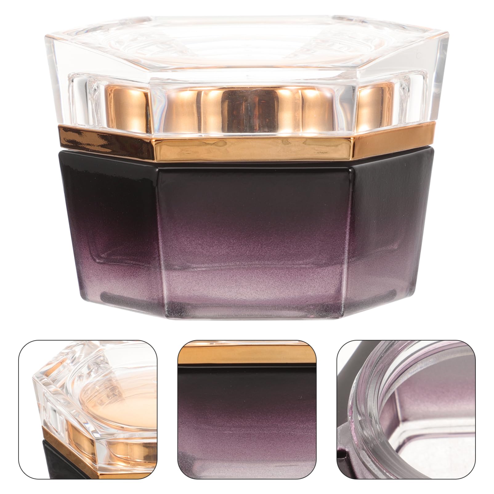 FOMIYES Terrarium Cream Container – Purple Glass Travel Jar for Creams & Lotions, 20g
