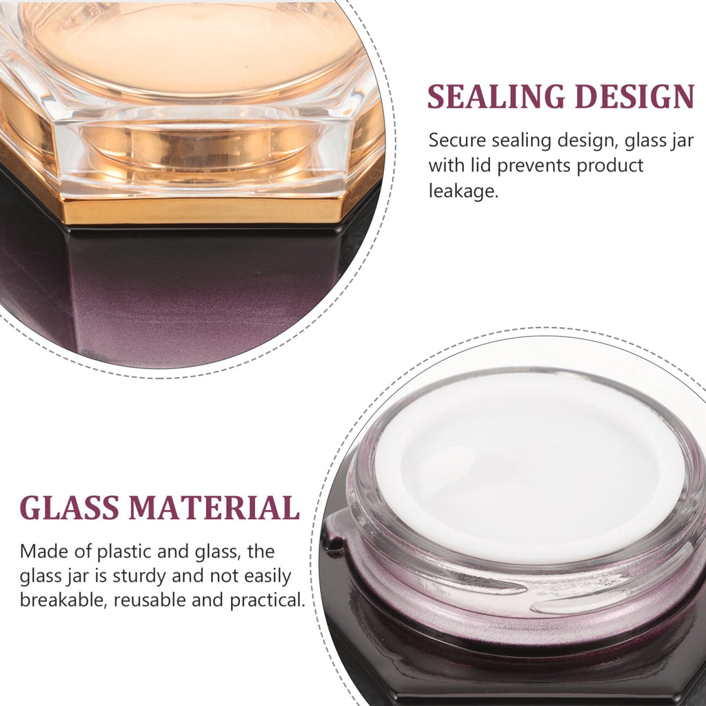 FOMIYES Terrarium Cream Container – Purple Glass Travel Jar for Creams & Lotions, 20g