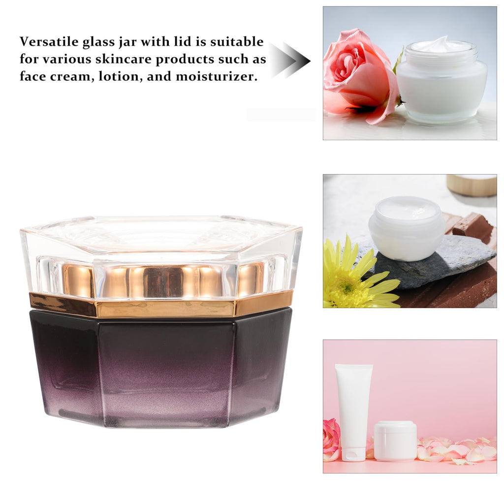 FOMIYES Terrarium Cream Container – Purple Glass Travel Jar for Creams & Lotions, 20g