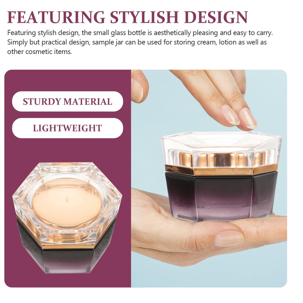 FOMIYES Terrarium Cream Container – Purple Glass Travel Jar for Creams & Lotions, 20g
