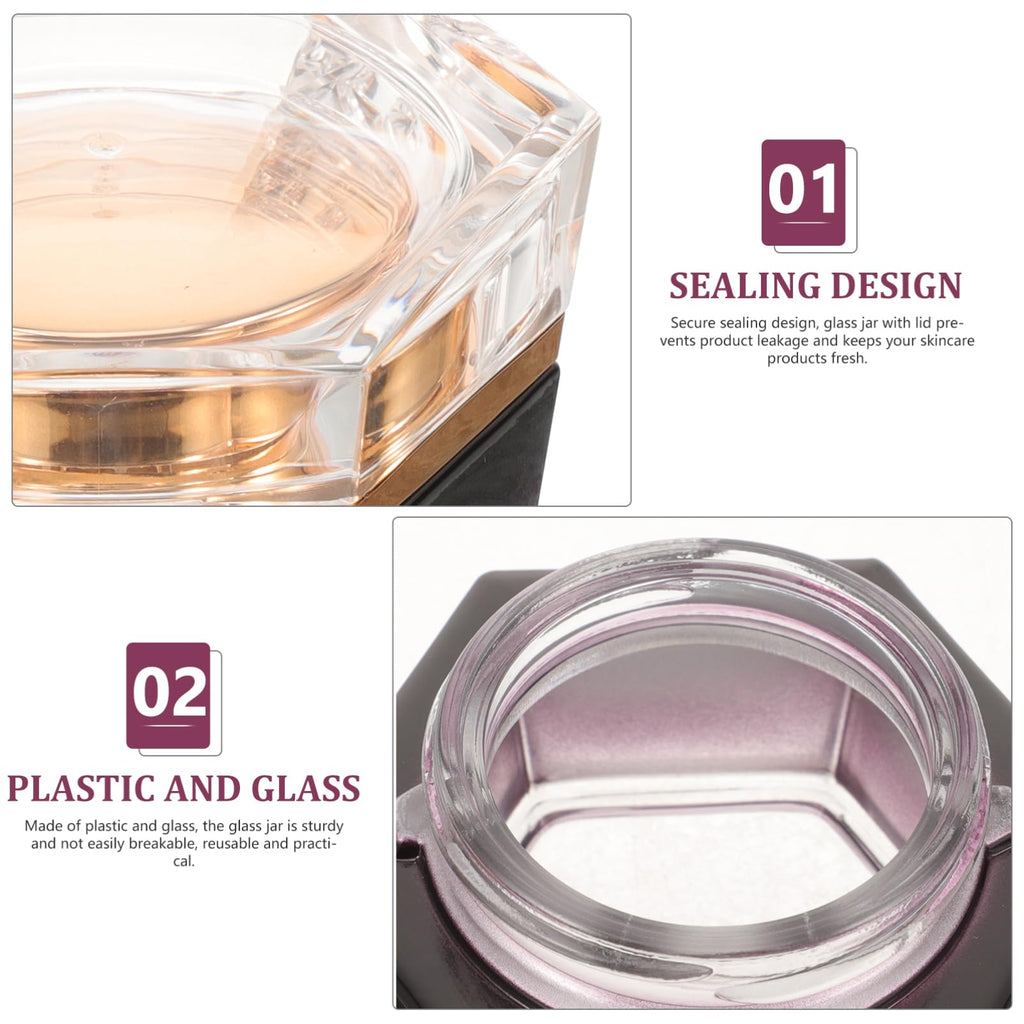 FOMIYES Terrarium Cream Container – Purple Glass Travel Jar for Creams & Lotions, 20g