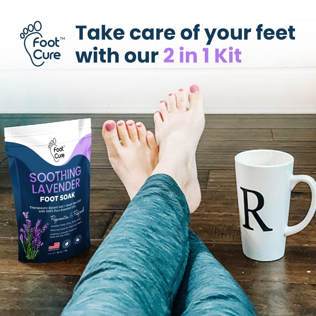 FOOT CURE Lavender Foot Soak & Callus Remover Gel Kit | Extra-Strength Foot Care for At-Home Pedicures