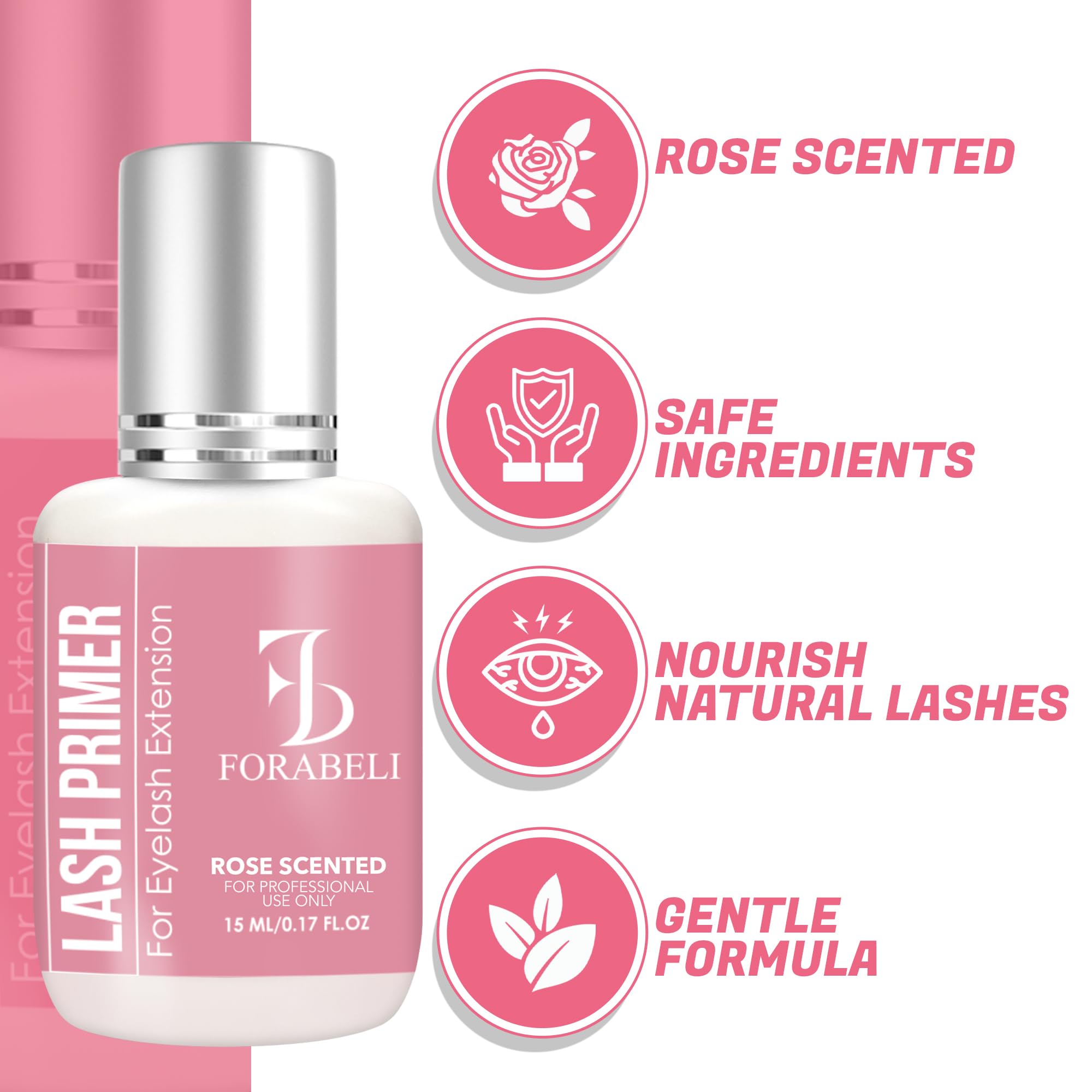Forabeli Lash Primer for Eyelash Extensions – Maximum Retention & Adhesion Booster | Oil-Free, 15ml