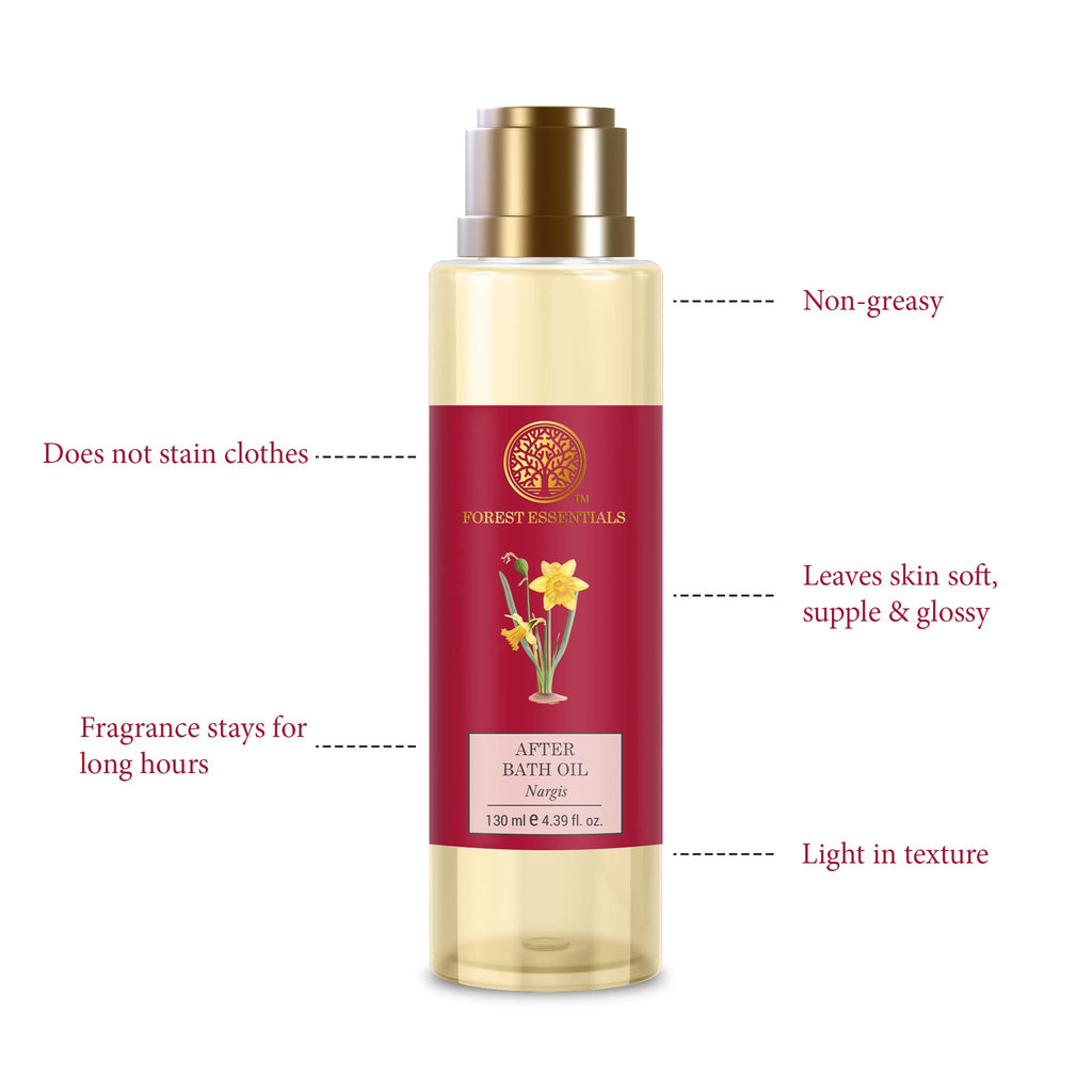 Forest Essentials After Bath Oil Nargis 130 ml – Hydrating Body Oil