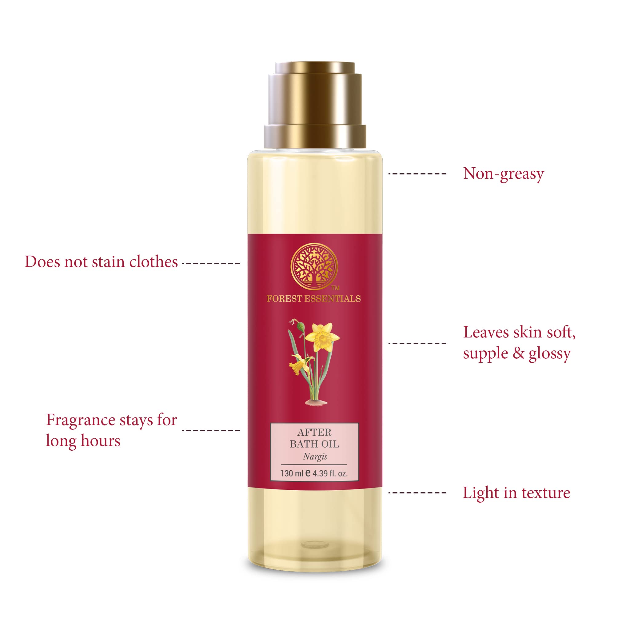 Forest Essentials After Bath Oil Nargis 130 ml – Hydrating Body Oil
