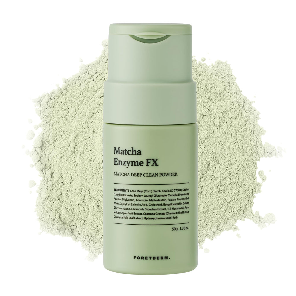 FORETDERM Matcha Enzyme FX Powder-To-Foam Cleanser – Fragrance-Free Hydrating Korean Face Wash