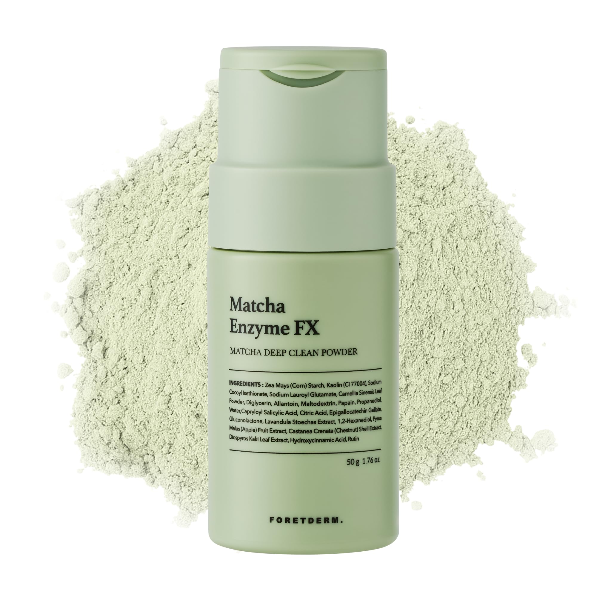 FORETDERM Matcha Enzyme FX Powder-To-Foam Cleanser – Fragrance-Free Hydrating Korean Face Wash