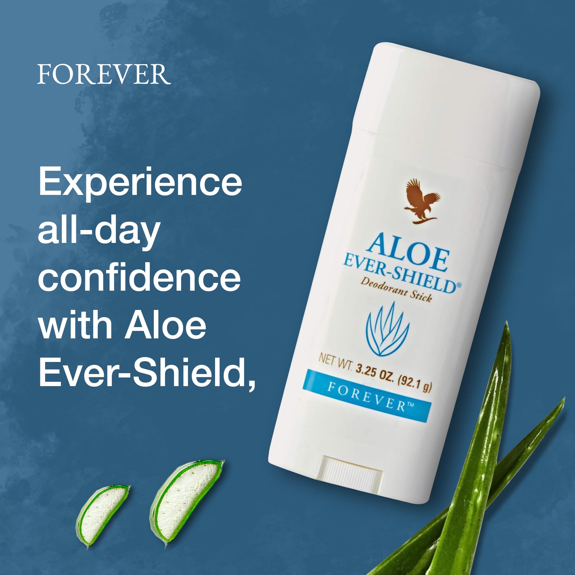Forever Living Aloe Ever-Shield Aluminum-Free Deodorant for Sensitive Skin – 3.25 oz Stick (Pack of 3)