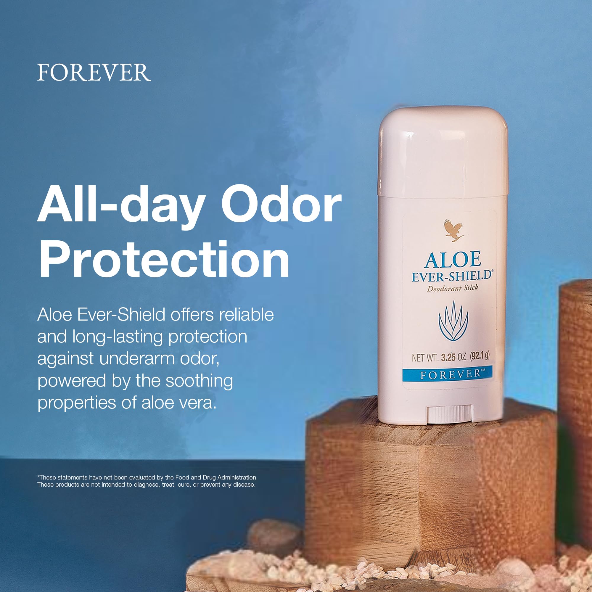 Forever Living Aloe Ever-Shield Aluminum-Free Deodorant for Sensitive Skin – 3.25 oz Stick (Pack of 3)