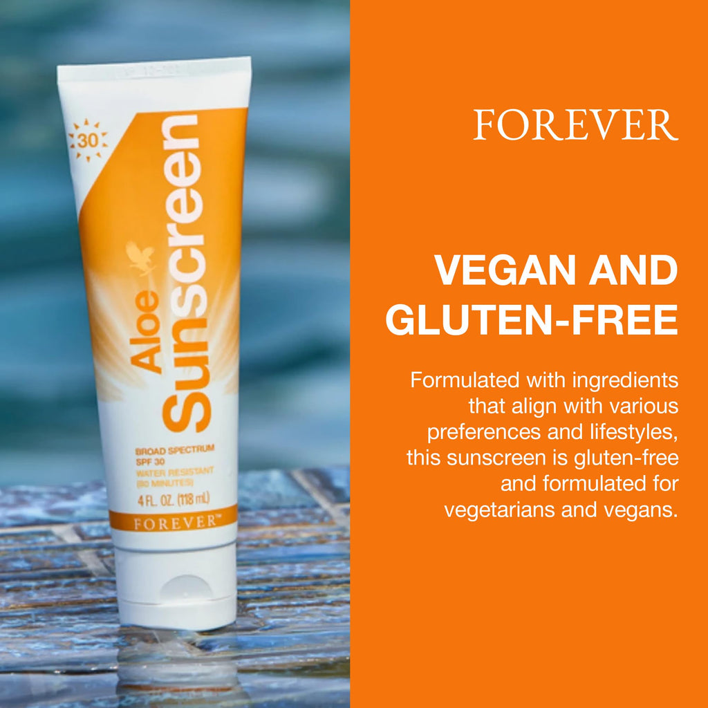 Forever Living Aloe Sunscreen SPF 30 – Broad Spectrum UVA/UVB, Water-Resistant, 4 fl oz