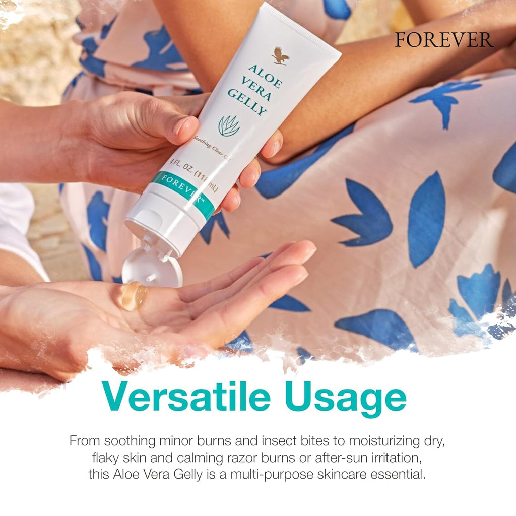 Forever Living Aloe Vera Gelly – Pure Aloe Gel for Soothing, Fast-Absorbing Moisturization (4 fl oz x 2)