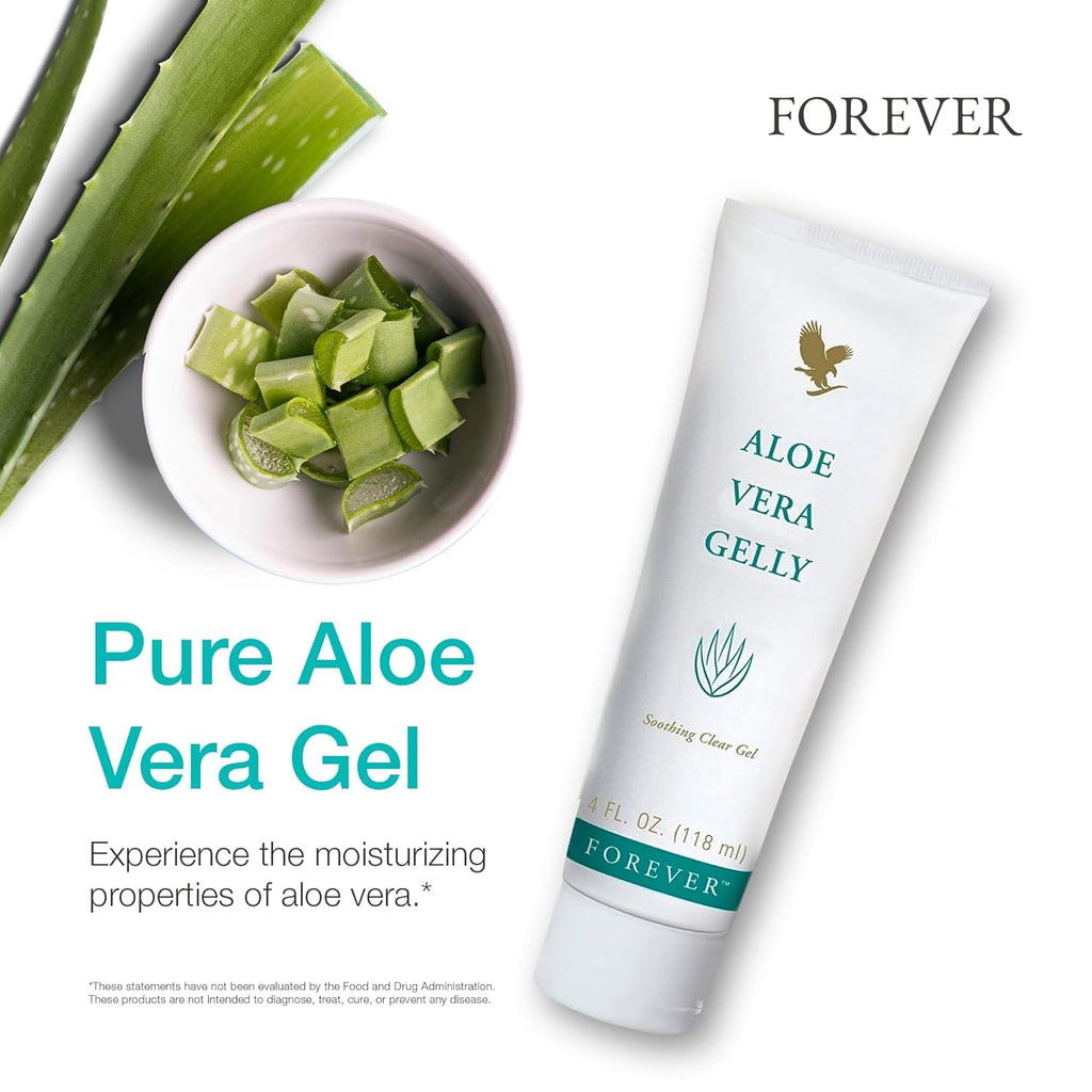 Forever Living Aloe Vera Gelly – Pure Aloe Gel for Soothing, Fast-Absorbing Moisturization (4 fl oz x 2)