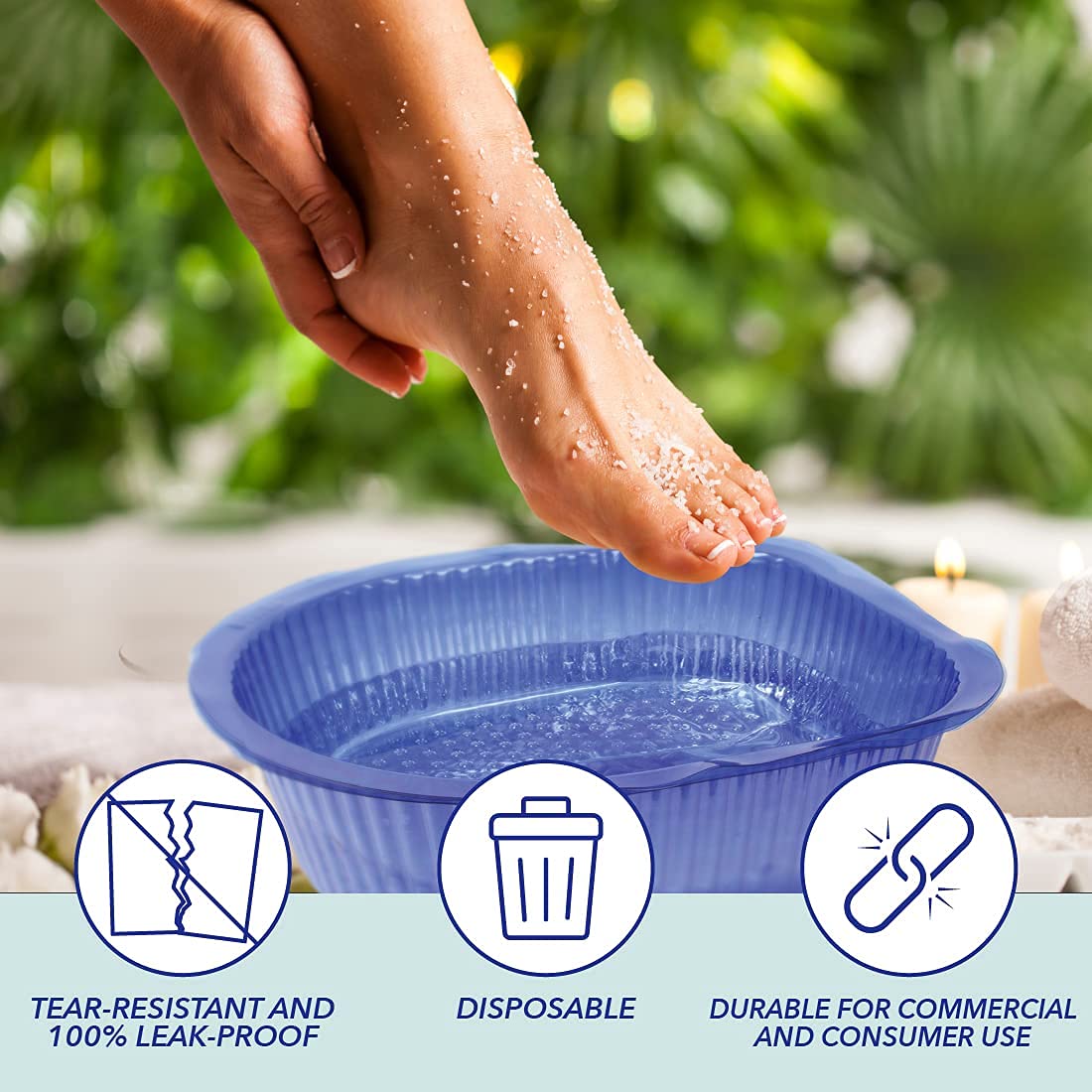 ForPro Universal Pedi Bath Liners – 50% Thicker, 100-Count, Fits Footsie Bath