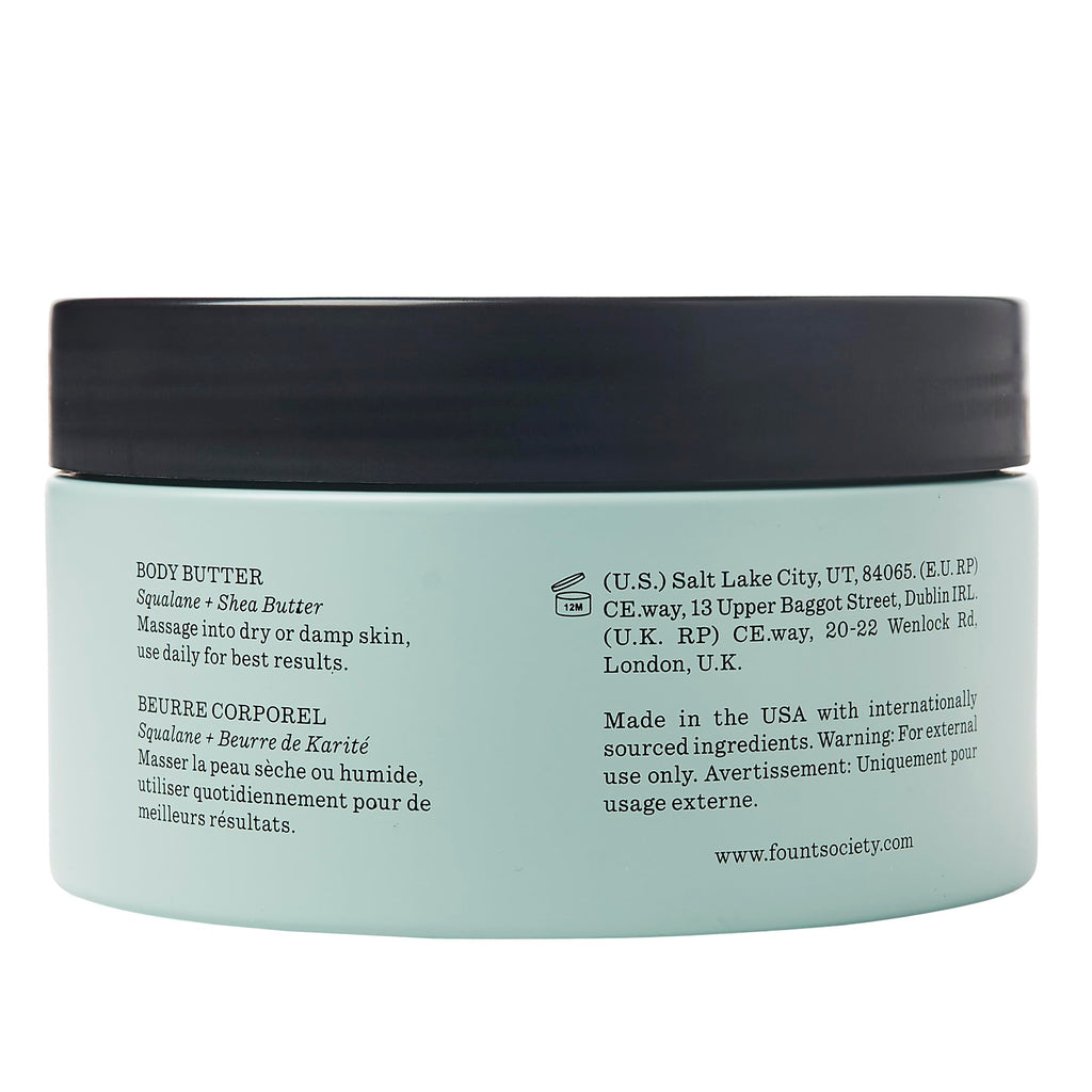 Fount Society Body Butter, 8 Oz – Fragrance-Free Hydration, USA Made