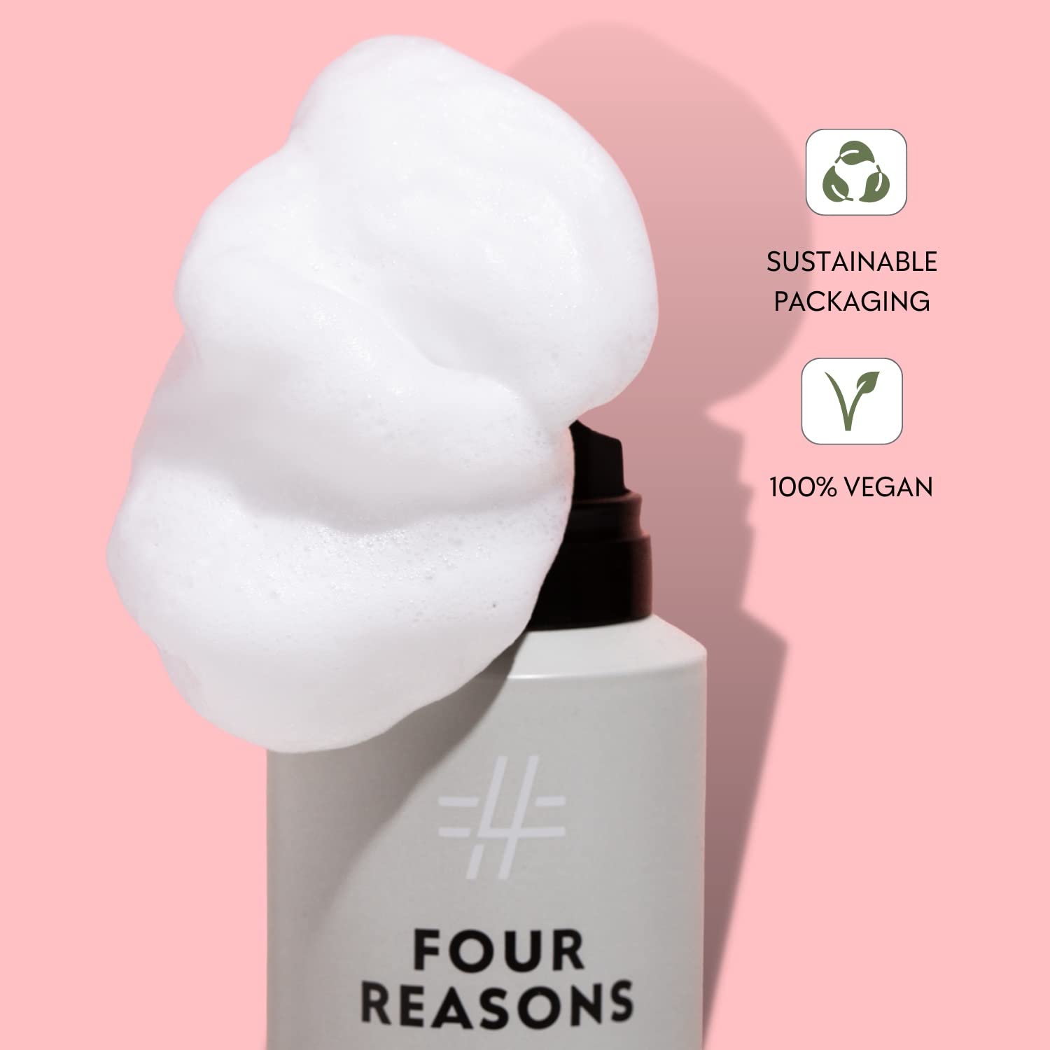 FOUR REASONS Professional Curl Enhancing Mousse – VEGAN, Long-Lasting Hold for Curls, Waves & Straight Hair