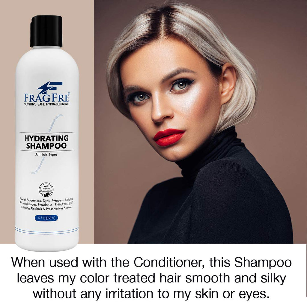 FRAGFRE Hydrating Sensitive Skin Shampoo | Fragrance-Free, Sulfate-Free, Color Safe, 8 oz