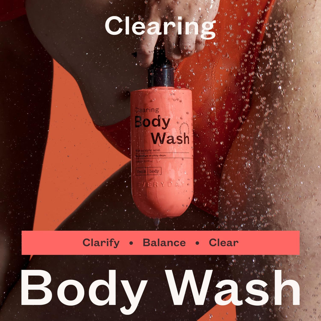 frank body Clearing Body Wash – Vegan, Cruelty-Free | Salicylic Acid | Mandarin & Cedarwood | 360mL