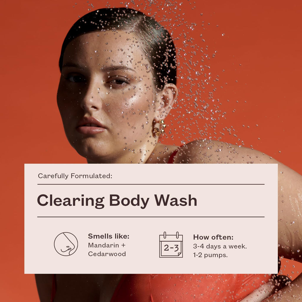 frank body Clearing Body Wash – Vegan, Cruelty-Free | Salicylic Acid | Mandarin & Cedarwood | 360mL