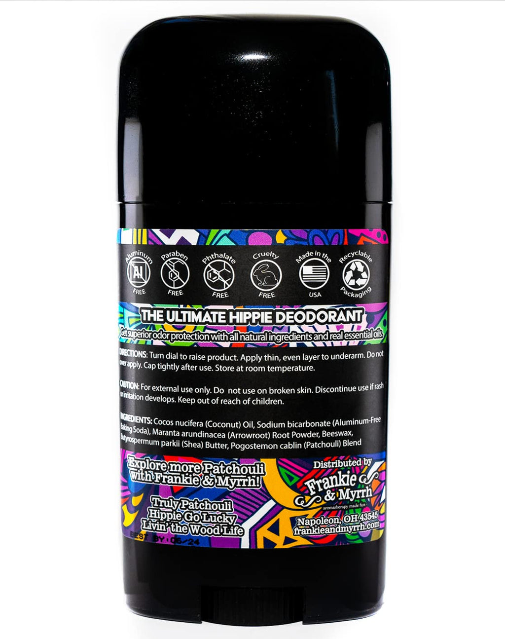 Frankie & Myrrh 2 Pack Patchouli Deodorant – Aluminum-Free, Vegan, Made in USA