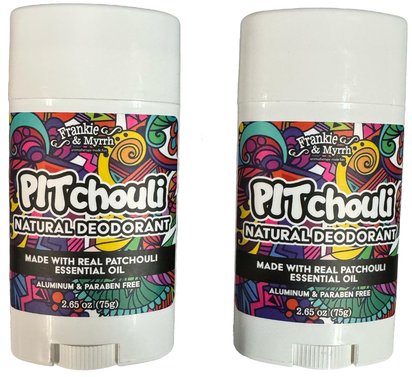 Frankie & Myrrh 2 Pack Patchouli Deodorant – Aluminum-Free, Vegan, Made in USA