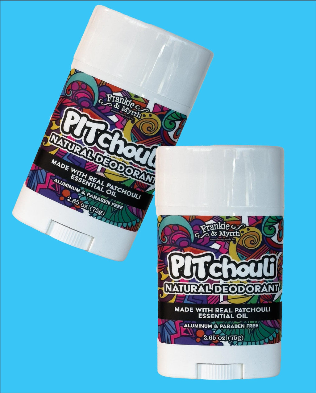 Frankie & Myrrh 2 Pack Patchouli Deodorant – Aluminum-Free, Vegan, Made in USA