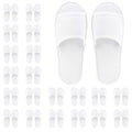 Frcctre 20 Pairs Disposable Slippers – Open Toe Fleece, Unisex, Non-Slip, Bulk White