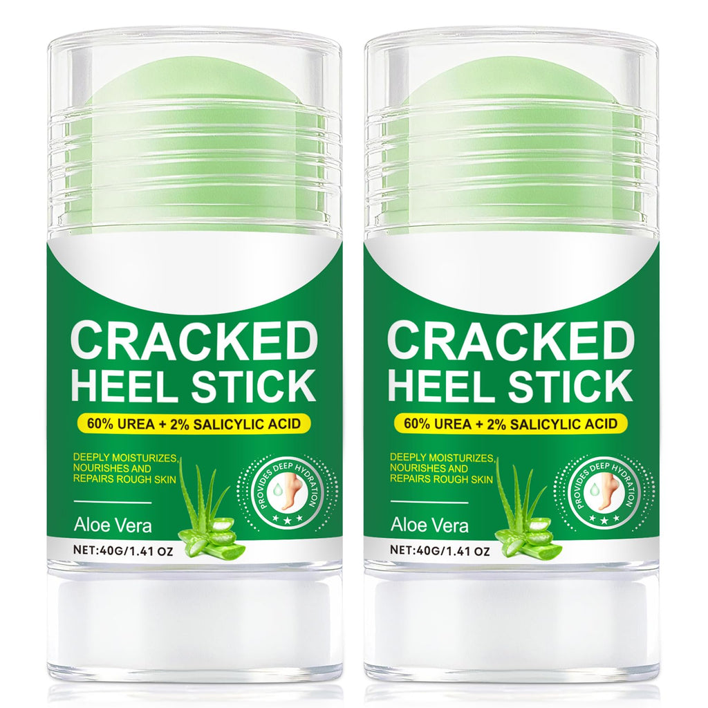 FRDUGA 60% Urea Cream with 2% Salicylic Acid & Aloe Vera – Cracked Heel Stick, Deep Moisturizing Duo, 1.41 oz x 2