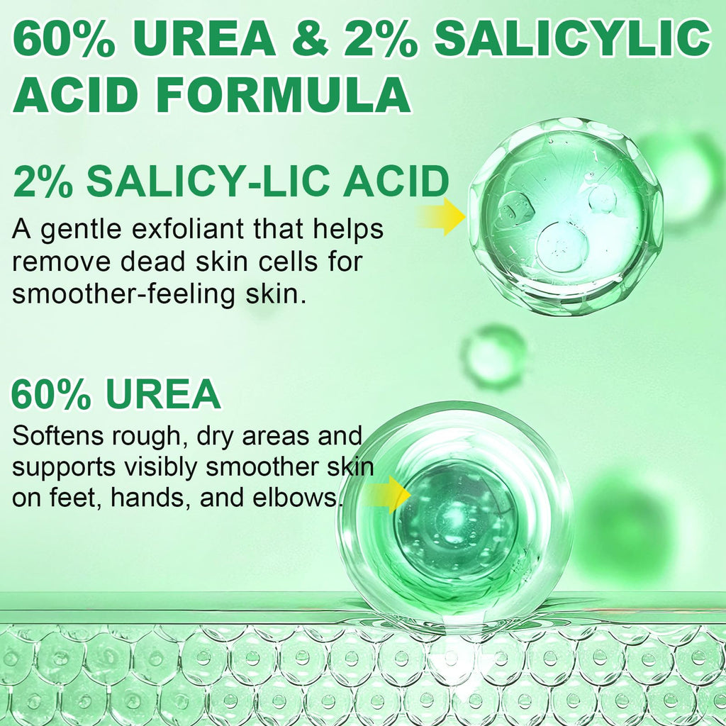 FRDUGA 60% Urea Cream with 2% Salicylic Acid & Aloe Vera – Cracked Heel Stick, Deep Moisturizing Duo, 1.41 oz x 2