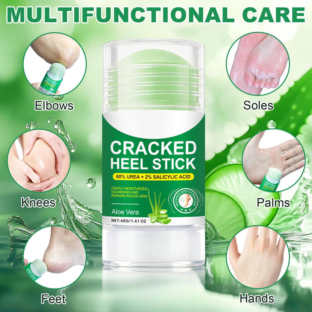 FRDUGA 60% Urea Cream with 2% Salicylic Acid & Aloe Vera – Cracked Heel Stick, Deep Moisturizing Duo, 1.41 oz x 2