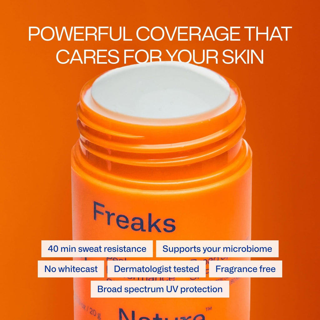 Freaks of Nature Peak Performance Sun Stick SPF 50 – 100% Mineral, Reef-Safe, 80-Min Water-Resistant