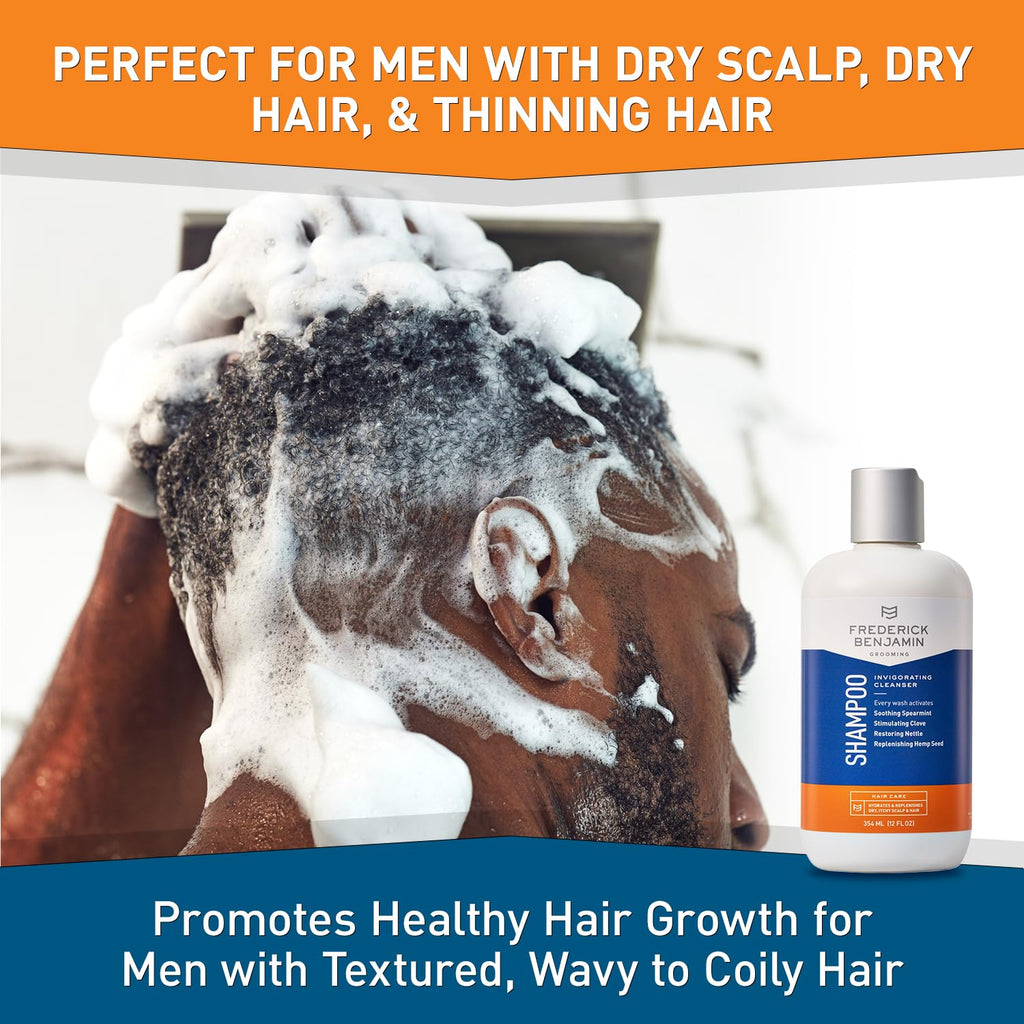 Frederick Benjamin Shampoo with Natural Oils – Cleanses & Hydrates Dry Scalp & Hair (12oz)