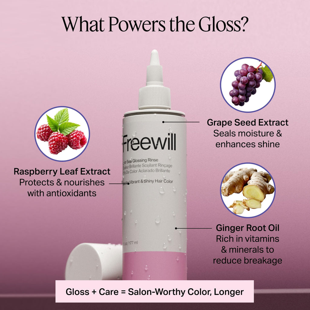 Freewill Color Seal Glossing Rinse – Color-Preserving Shine for Color-Treated Hair | 8.5 oz