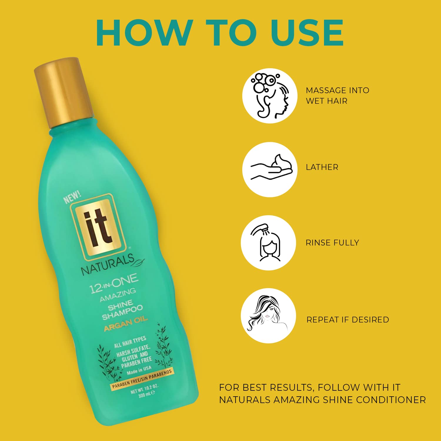 Freeze It IT Naturals Argan Oil 12-In-One Amazing Shine Shampoo – Repair, Protect & Strengthen Hair