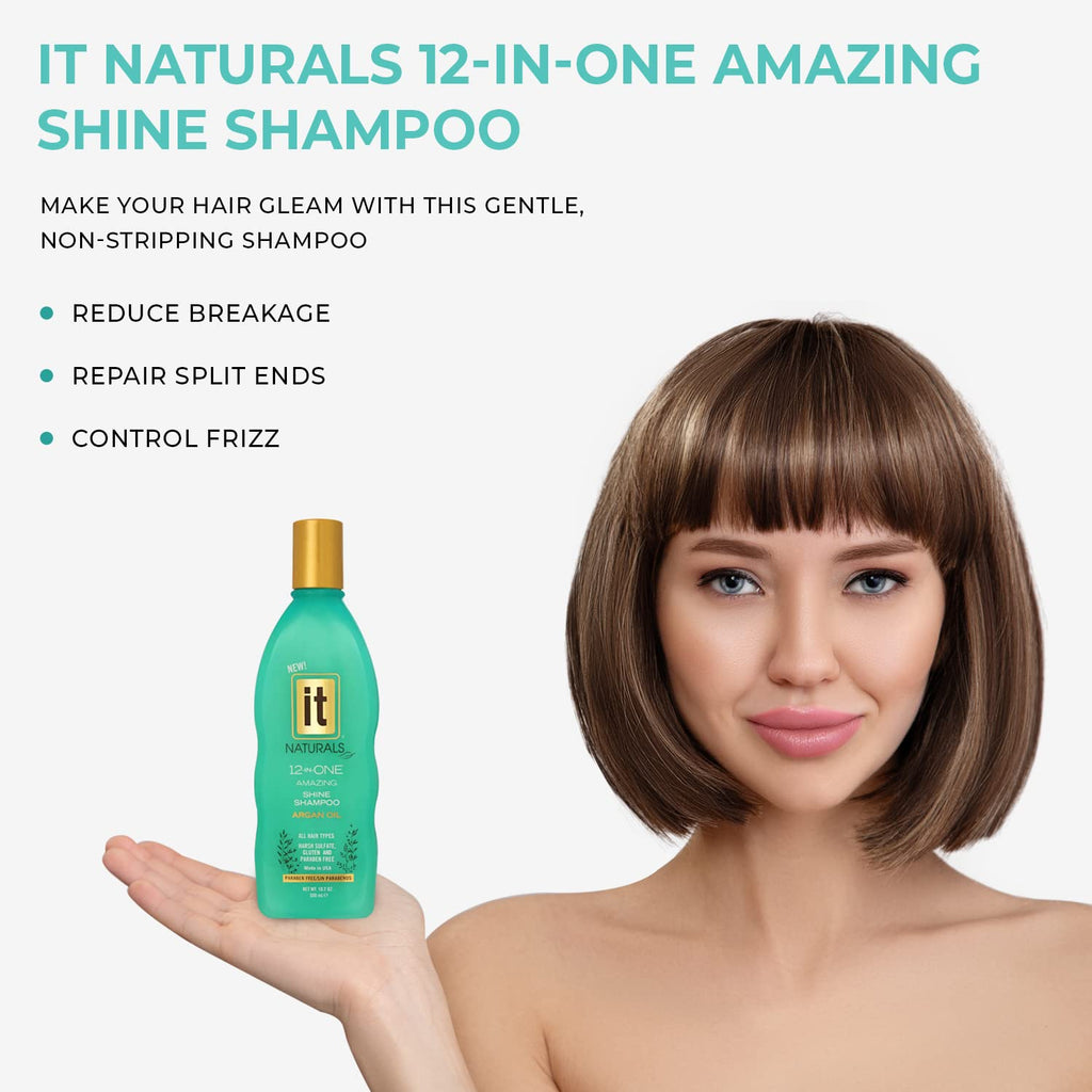 Freeze It IT Naturals Argan Oil 12-In-One Amazing Shine Shampoo – Repair, Protect & Strengthen Hair