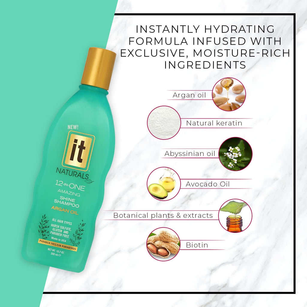 Freeze It IT Naturals Argan Oil 12-In-One Amazing Shine Shampoo – Repair, Protect & Strengthen Hair