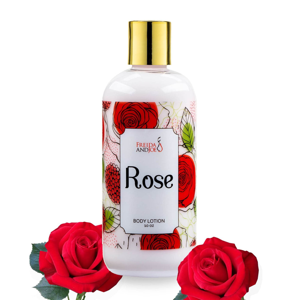 Freida and Joe Rose Scented Body Lotion – Luxury 10oz Deep Moisturizing Firming Lotion