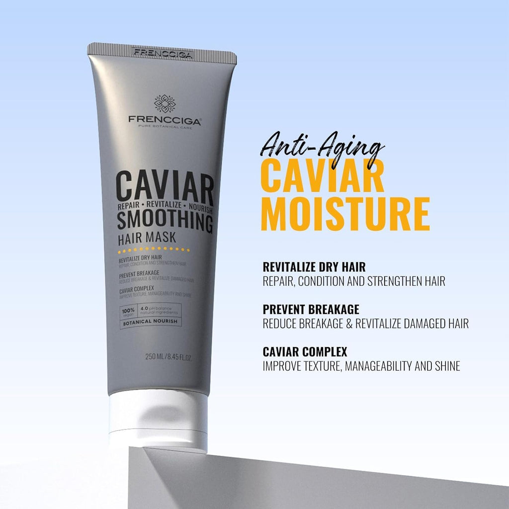 FRENCCIGA Caviar Hair Mask – Replenishing Moisture for Dry Hair with Luxurious Caviar Complex (8.45 oz)