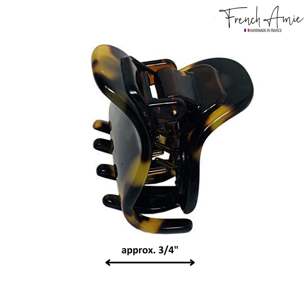 French Amie Belle Yellow Tokyo Small 1.5-Inch Handmade Hair Claw Clip – No Slip Grip