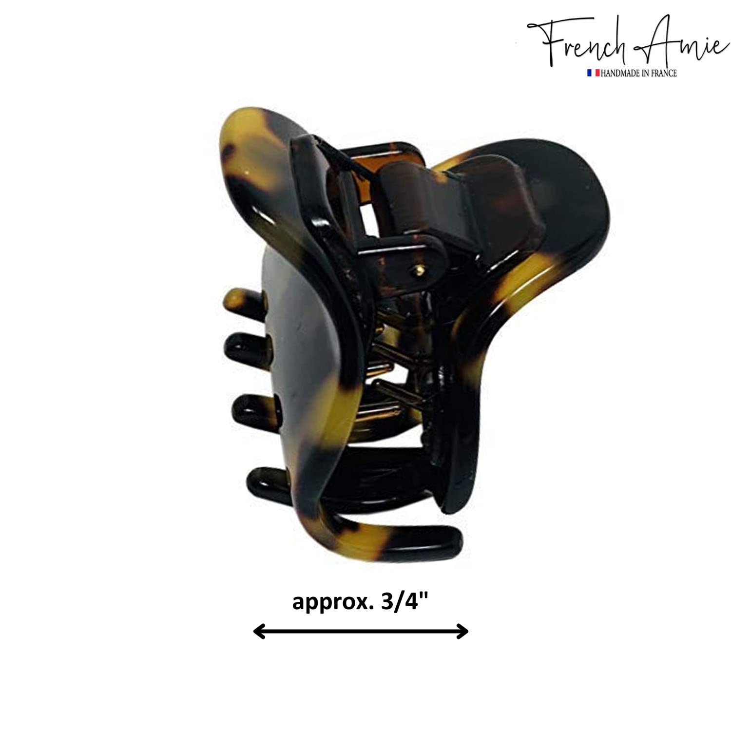 French Amie Belle Yellow Tokyo Small 1.5-Inch Handmade Hair Claw Clip – No Slip Grip