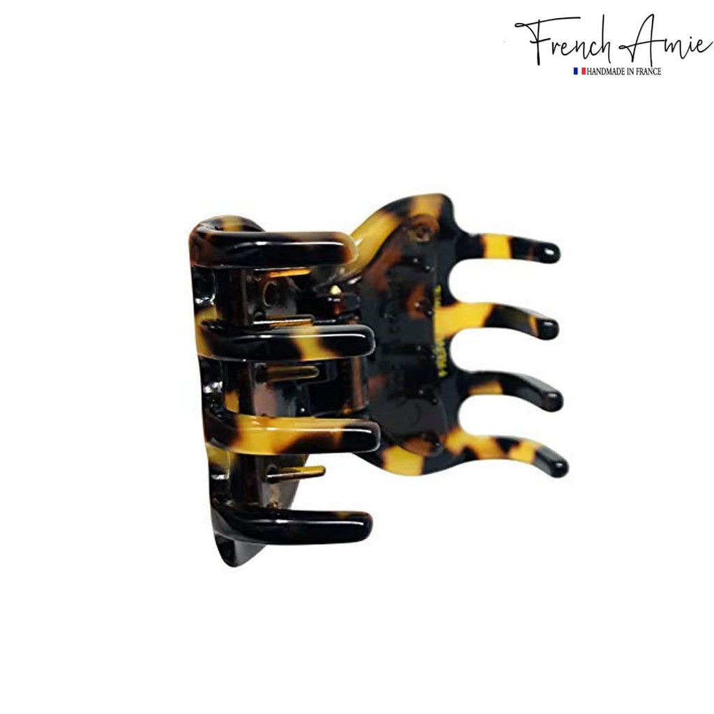 French Amie Belle Yellow Tokyo Small 1.5-Inch Handmade Hair Claw Clip – No Slip Grip