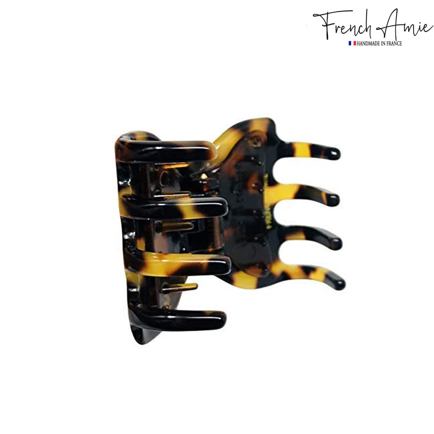 French Amie Belle Yellow Tokyo Small 1.5-Inch Handmade Hair Claw Clip – No Slip Grip