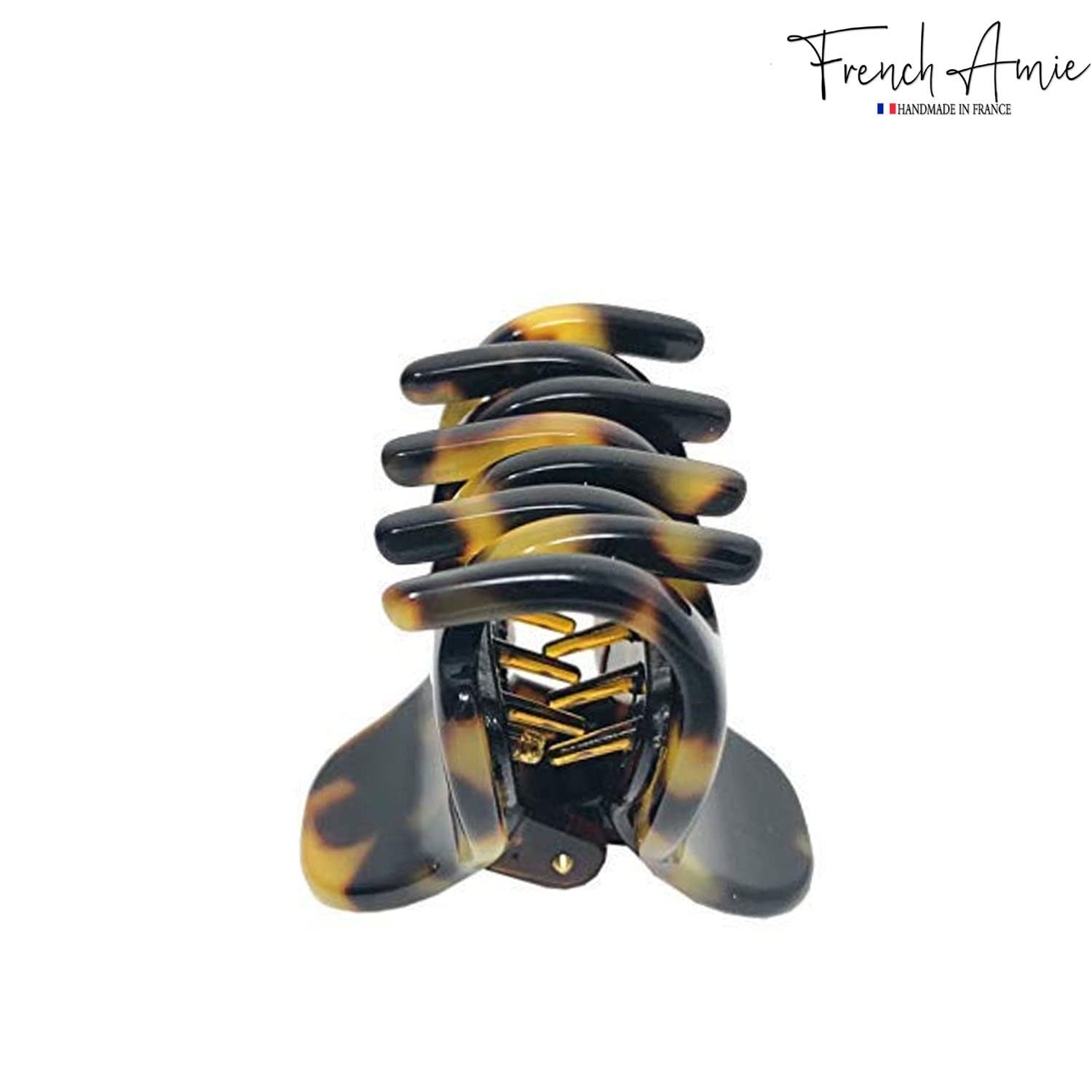 French Amie Belle Yellow Tokyo Small 1.5-Inch Handmade Hair Claw Clip – No Slip Grip