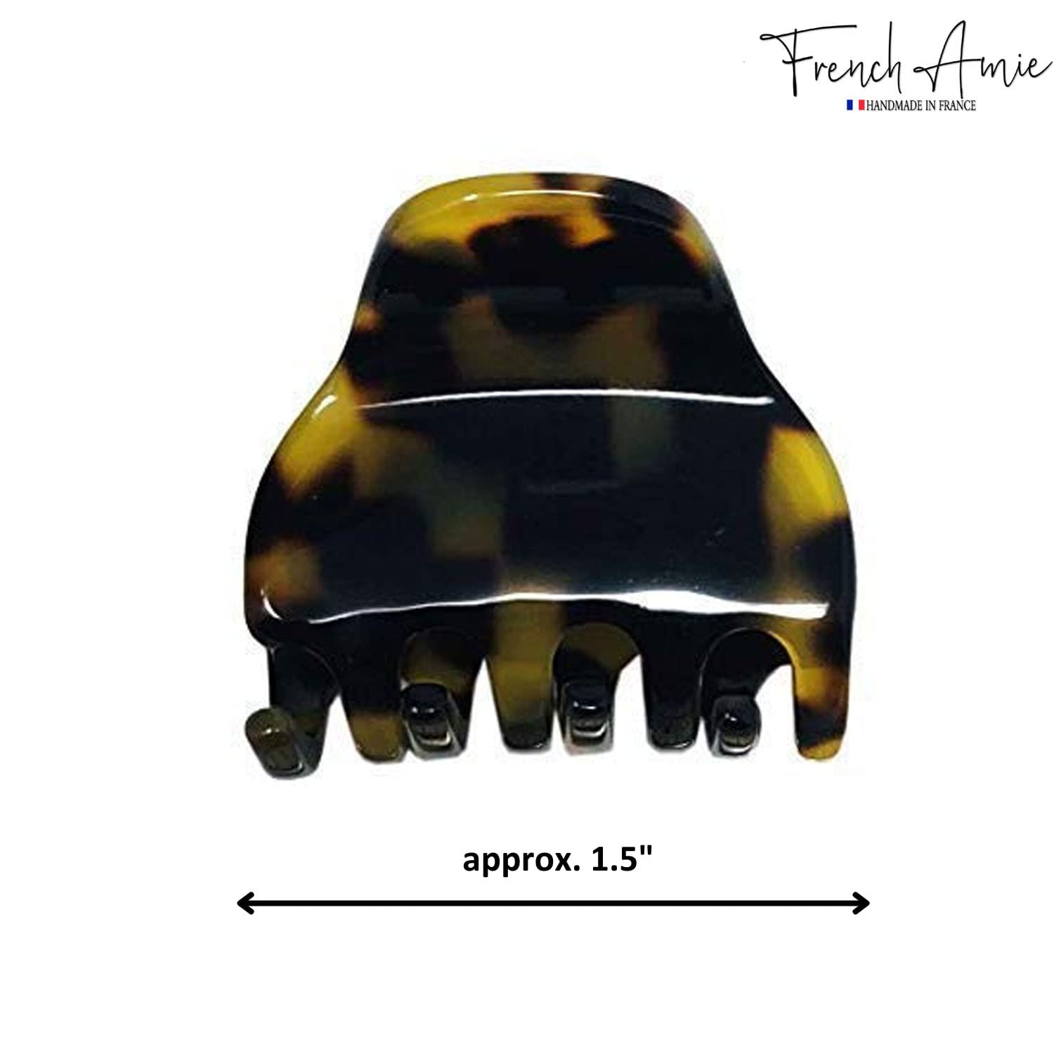 French Amie Belle Yellow Tokyo Small 1.5-Inch Handmade Hair Claw Clip – No Slip Grip