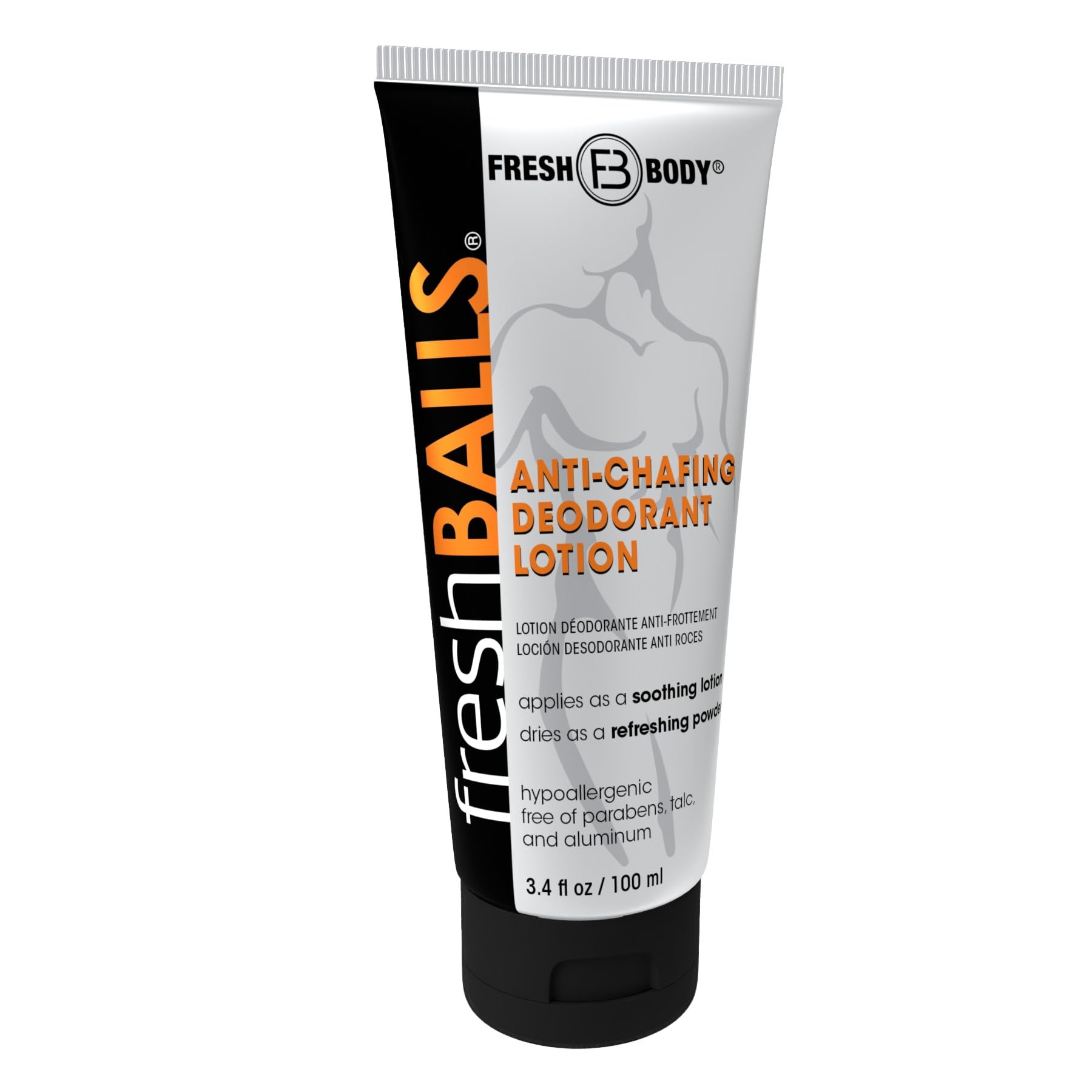 Fresh BALLS Cream – Men's Anti-Chafing Comfort Lotion | Fresh Body FB, 3.4 fl oz