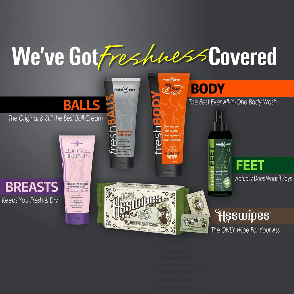 Fresh Body FB Balls On-The-Go Anti-Chafing Lotion — Travel Pack for Men (60 x 0.07 oz)