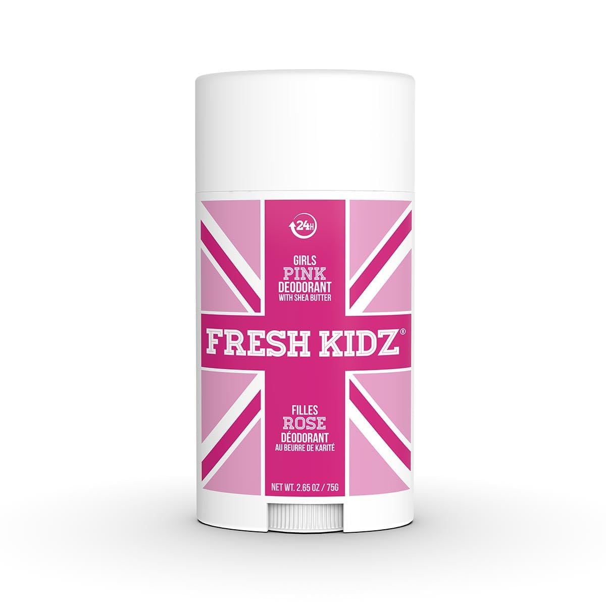 Fresh Kidz Pink Deodorant Stick – Aluminum- and Baking Soda-Free, 24-Hour Protection for Sensitive Skin