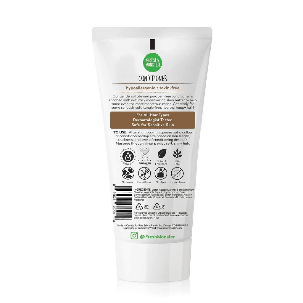 Fresh Monster Kids Hair Conditioner – 2 Pack (6 oz each) – Toxin-Free, Hypoallergenic, Coconut