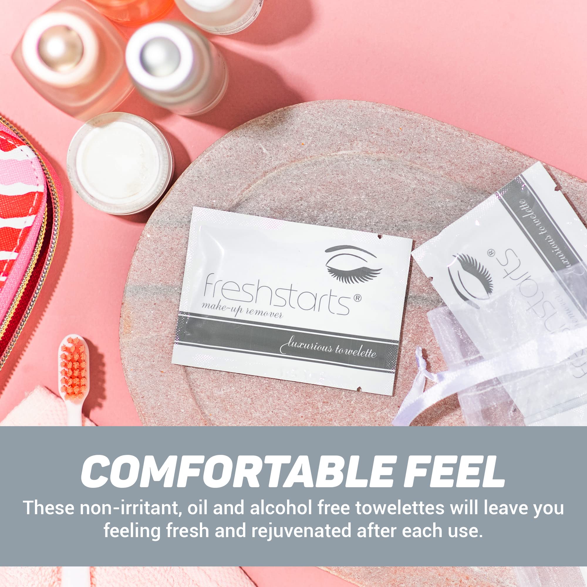 Freshends 300 Bulk Pack Luxurious Makeup Remover Wipes – Gray, Travel-Size, Disposable
