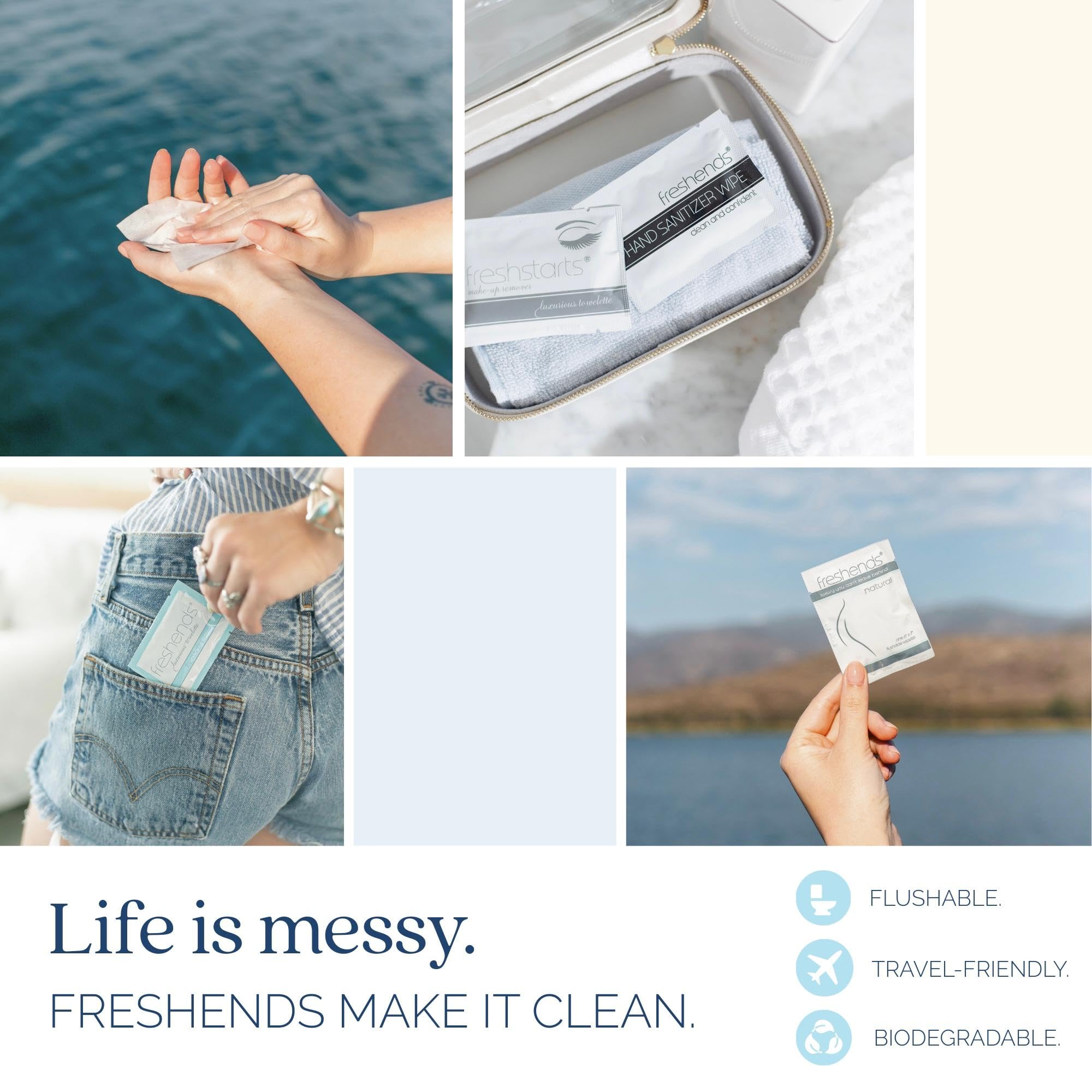 Freshends 300 Bulk Pack Luxurious Makeup Remover Wipes – Gray, Travel-Size, Disposable
