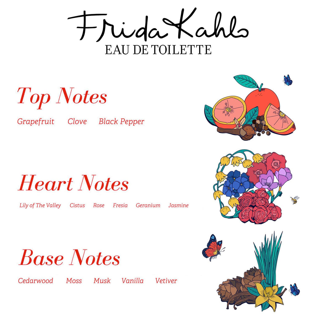 Frida Kahlo Red Eau de Toilette for Women – Long-Lasting Floral-Spicy Perfume, 1.7 oz – Made in USA